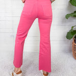 Kelsey Flamingo High Rise Ankle Flare Denim KUT