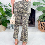 Kelsey Leopard High Rise Ankle Flare Jean KUT