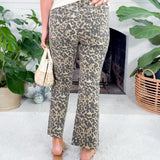Kelsey Leopard High Rise Ankle Flare Jean KUT