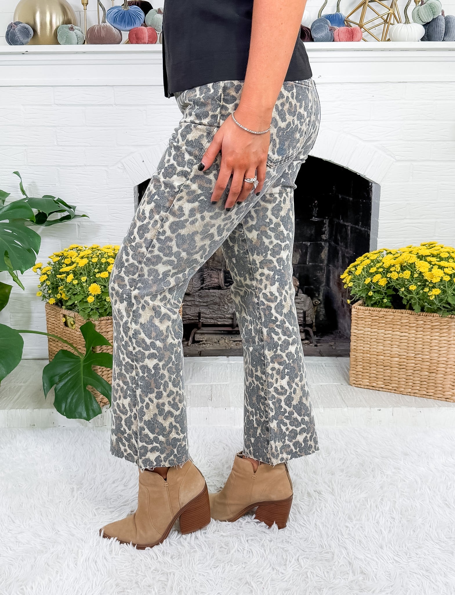 Kelsey Light Washed Cheetah Jeans KUT