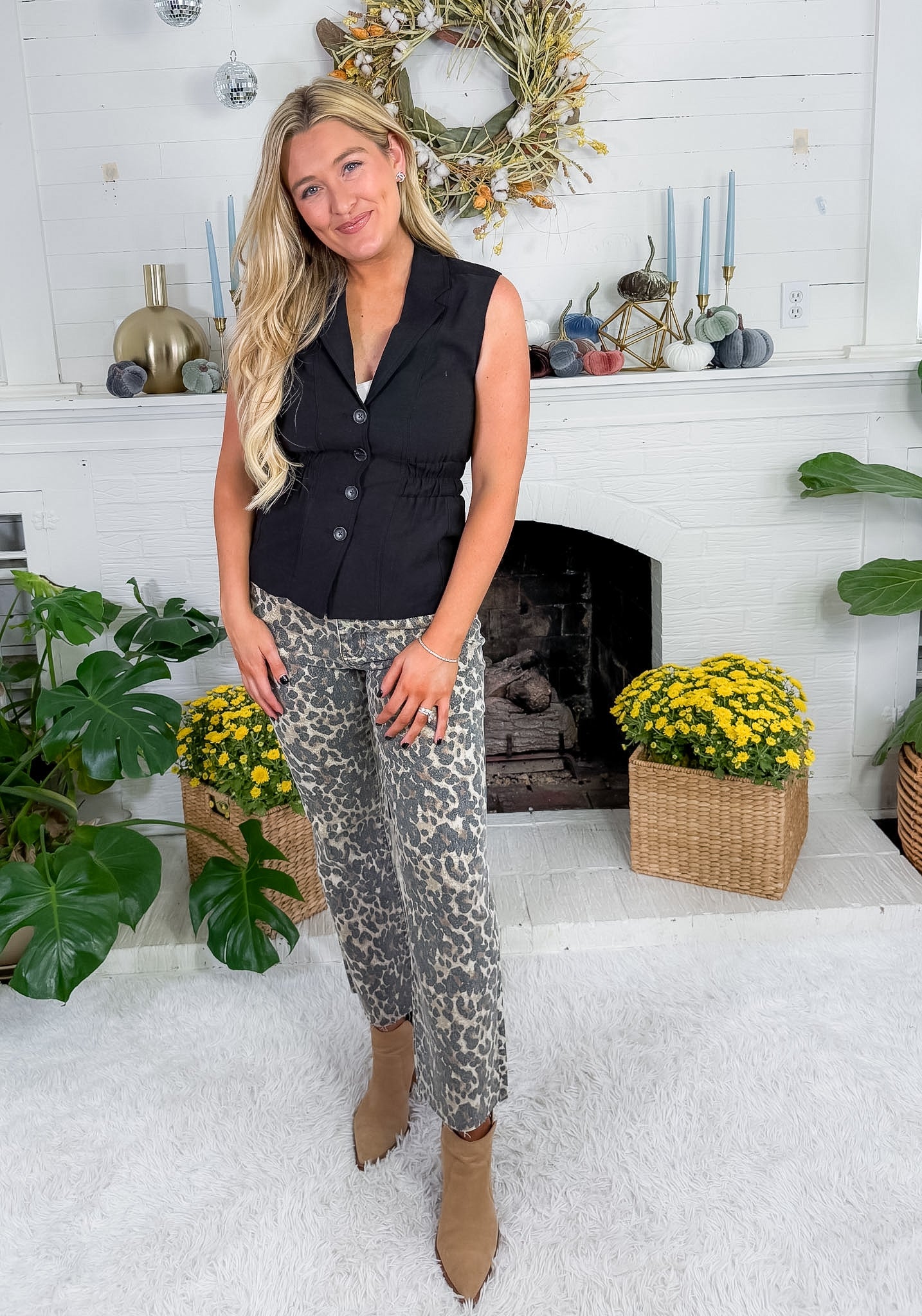 Kelsey Light Washed Cheetah Jeans KUT