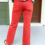 Kelsey Paprika High Rise Ankle Flare Raw Hem Jean KUT