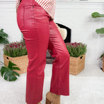 Kelsey Red Coated High Rise Ankle Flare Jean KUT