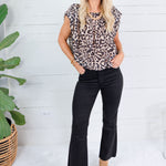 Kelsey Black Ankle Flare Jean Kut
