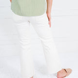 Kelsey Ecru High Rise Ankle Flare Raw Hem Jean Kut