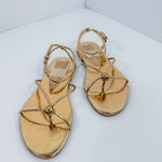 Kenley Gold Distressed Leather Sandals Dolce Vita