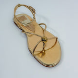 Kenley Gold Distressed Leather Sandals Dolce Vita