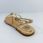 Kenley Gold Distressed Leather Sandals Dolce Vita