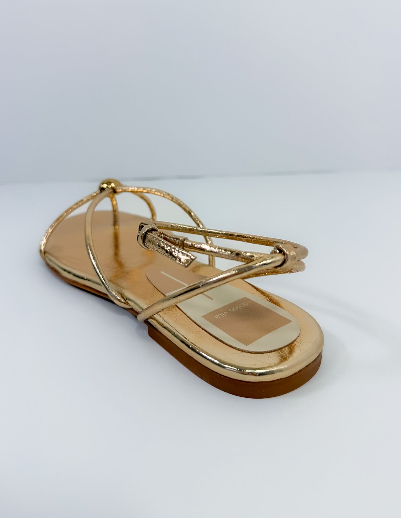 Kenley Gold Distressed Leather Sandals Dolce Vita