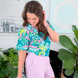 Kenzie Aloha Green Top Mary Square