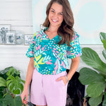 Kenzie Aloha Green Top Mary Square