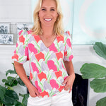 Kenzie Color Me Sweet Coral Top Mary Square