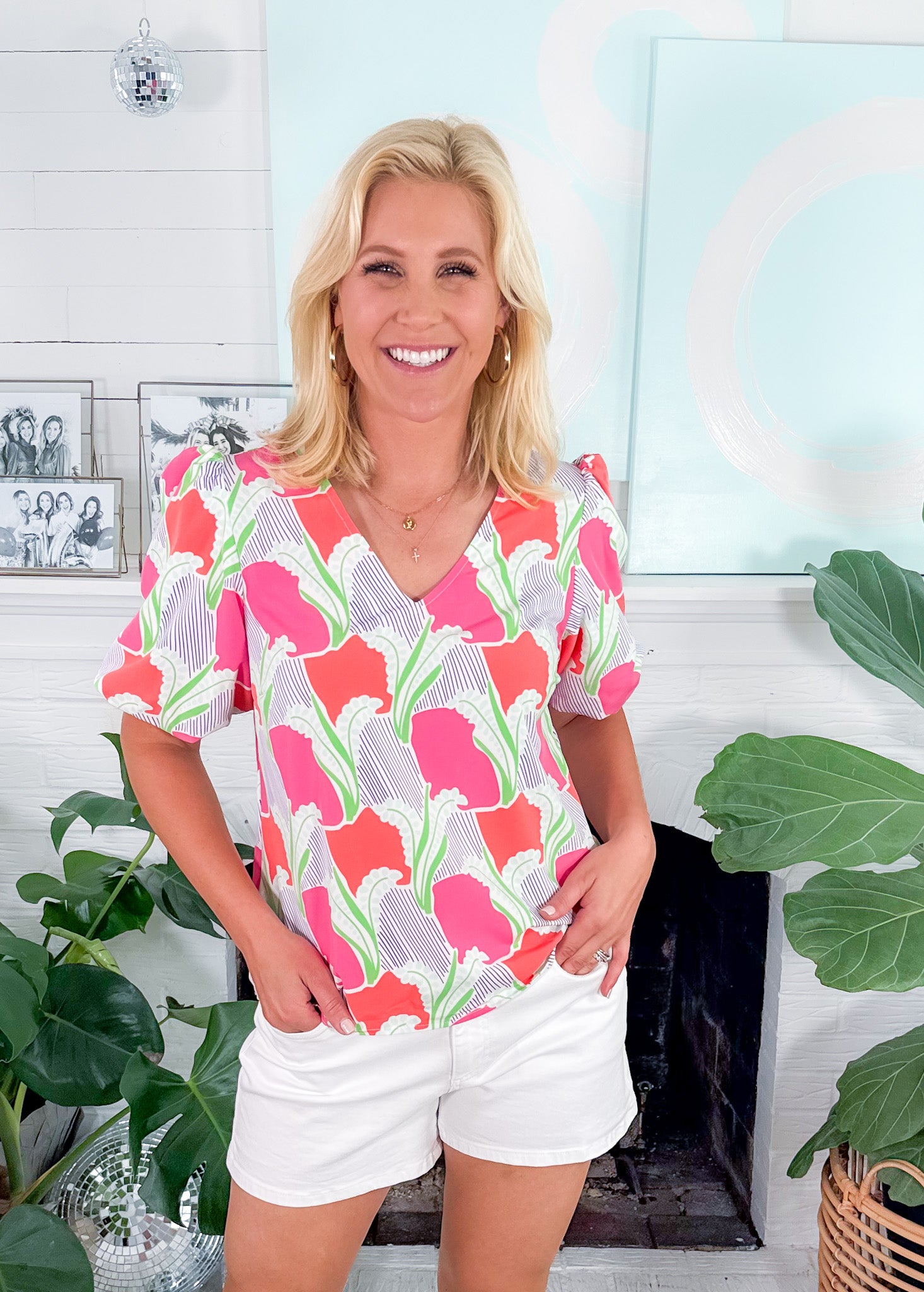 Kenzie Color Me Sweet Coral Top Mary Square