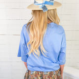 Kingsley Blue Knit Top Entro