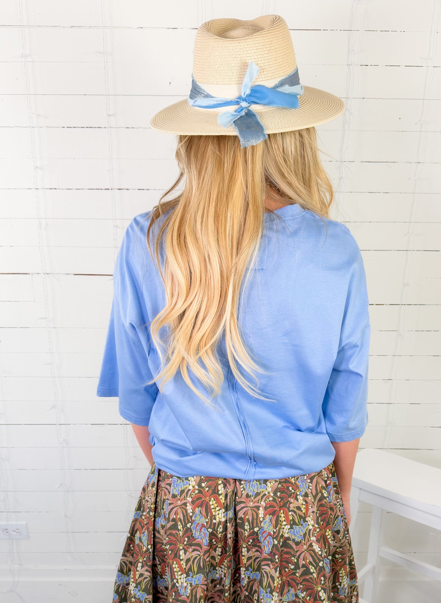 Kingsley Blue Knit Top Entro