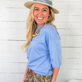 Kingsley Blue Knit Top Entro