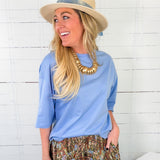 Kingsley Blue Knit Top Entro