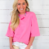 Kingsley Pink Knit Top Entro