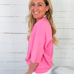 Kingsley Pink Knit Top Entro