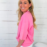 Kingsley Pink Knit Top Entro