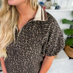 Kingston Mocha Cheetah Poppy Collar Top Entro