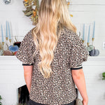Kingston Taupe Cheetah Poppy Collar Top Entro