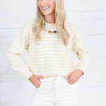 Kinsley Ivory + Yellow Stripe Sweater All Row