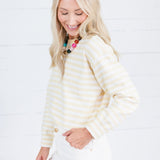 Kinsley Ivory + Yellow Stripe Sweater All Row