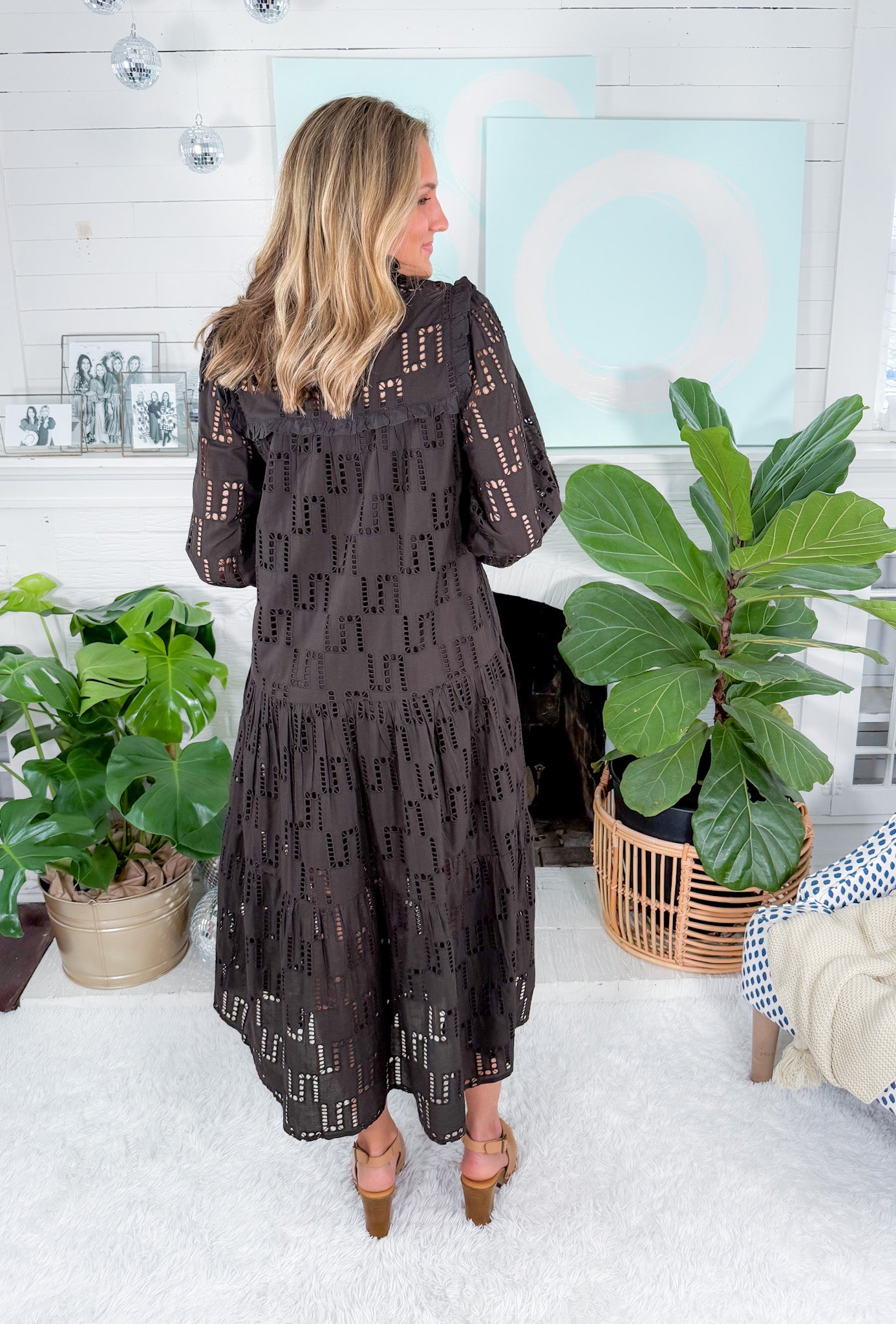 Kira Black Eyelet Dress StarkX