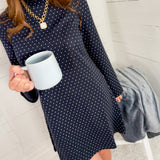 Knox Navy Polka Dot Mini Dress Compania Fantastica