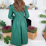 Kramer Hunter Green Button Midi Dress Jodifl