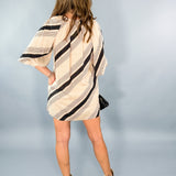 Kringle Black + Oatmeal Stripes Mini Dress Karlie