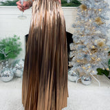 Krypton Bronze Pleated Maxi Skirt