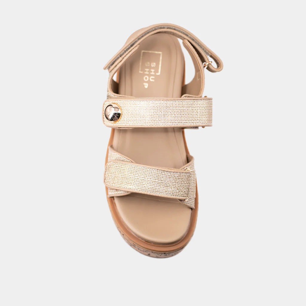 Lucille Gold Woven Sandals