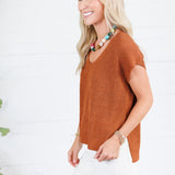 LaRussa Rust Cap Sleeve Sweater Be Cool