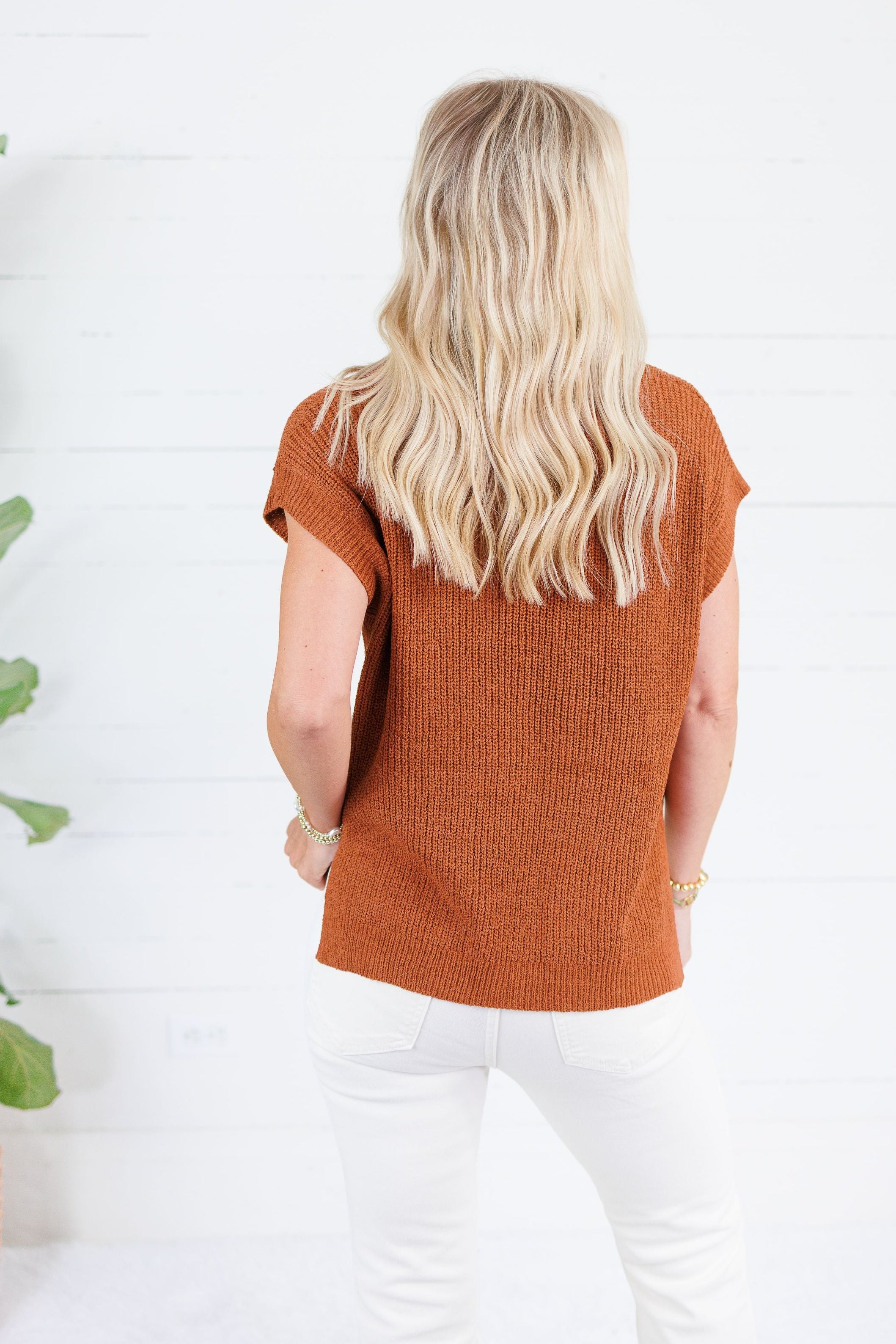 LaRussa Rust Cap Sleeve Sweater Be Cool
