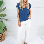 LaRussa Teal Cap Sleeve Sweater Be Cool