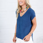 LaRussa Teal Cap Sleeve Sweater Be Cool