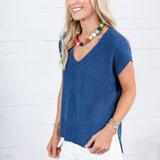 LaRussa Teal Cap Sleeve Sweater Be Cool