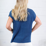 LaRussa Teal Cap Sleeve Sweater Be Cool