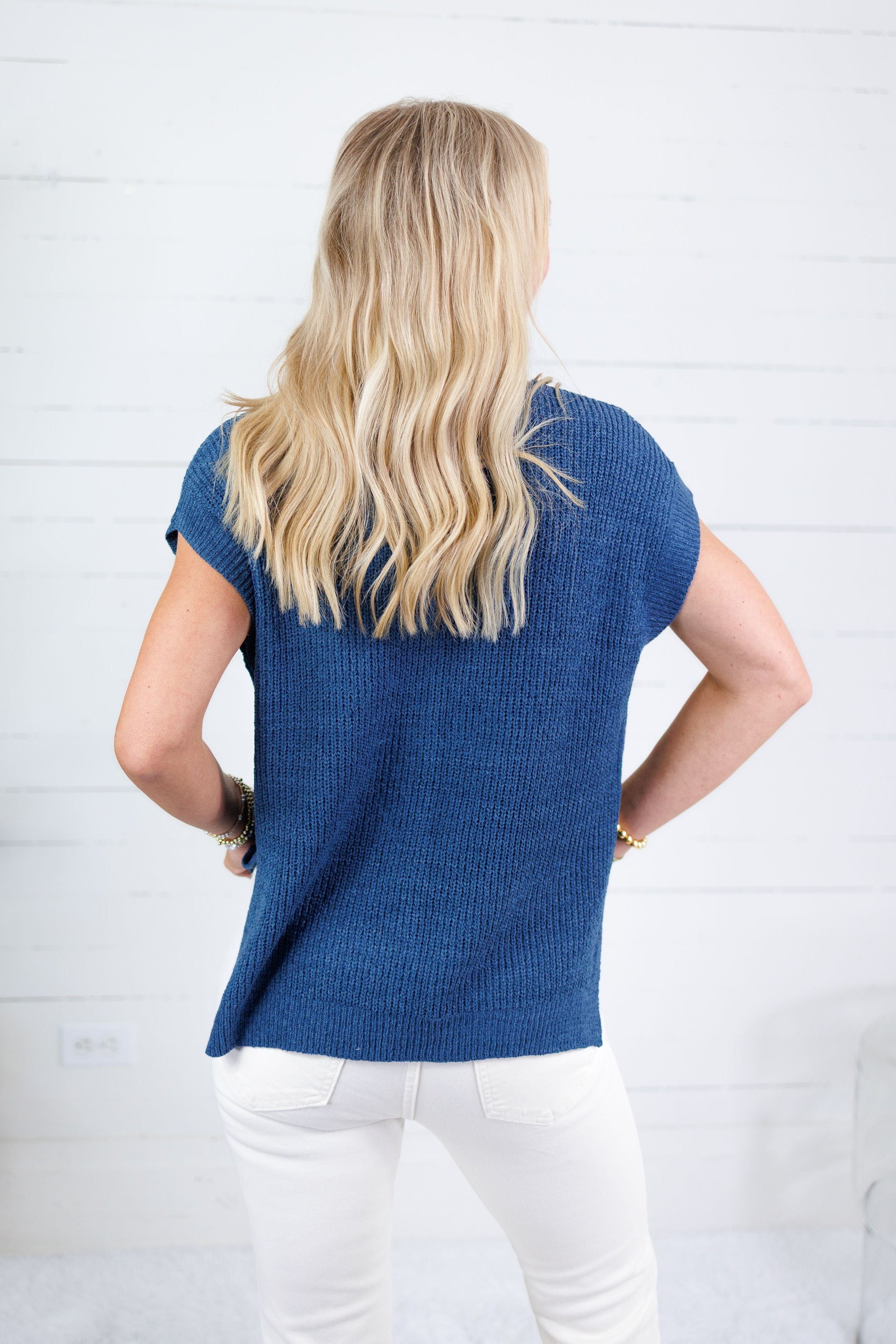 LaRussa Teal Cap Sleeve Sweater Be Cool