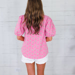 Lainey Pink Deco Lilies Top Mary Square