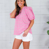 Lainey Pink Deco Lilies Top Mary Square