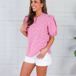 Lainey Pink Deco Lilies Top Mary Square