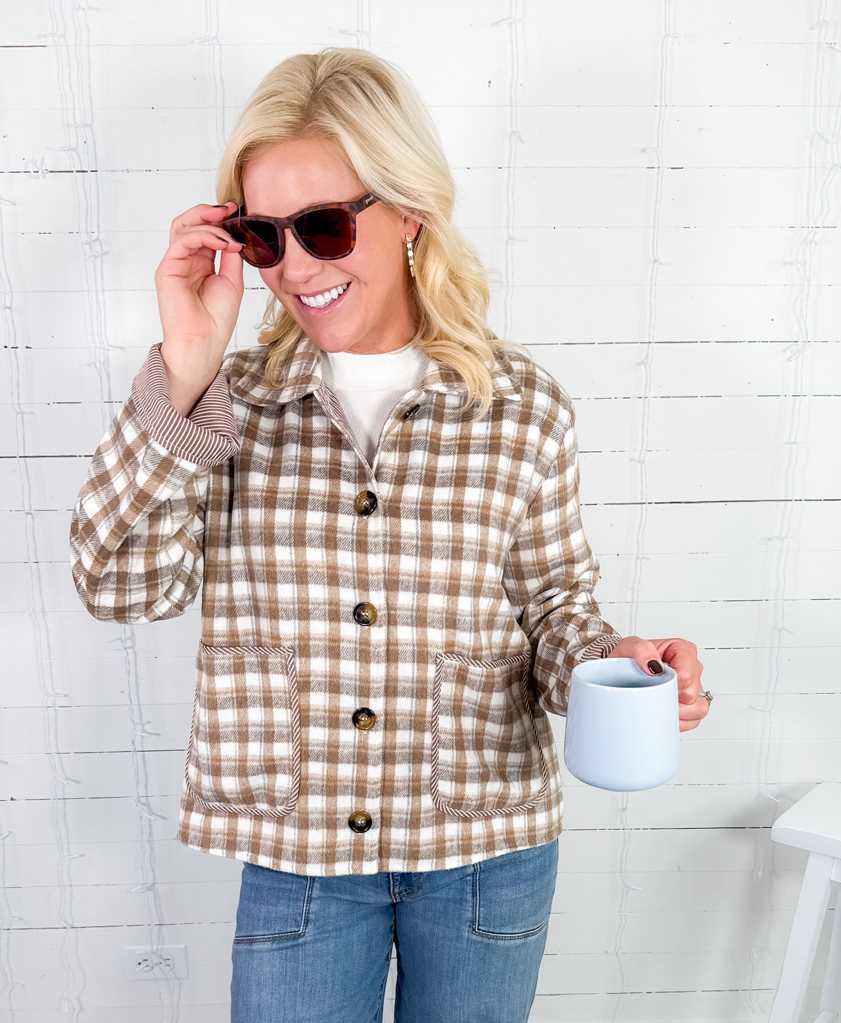 Lambert Taupe Check Jacket Jodifl 