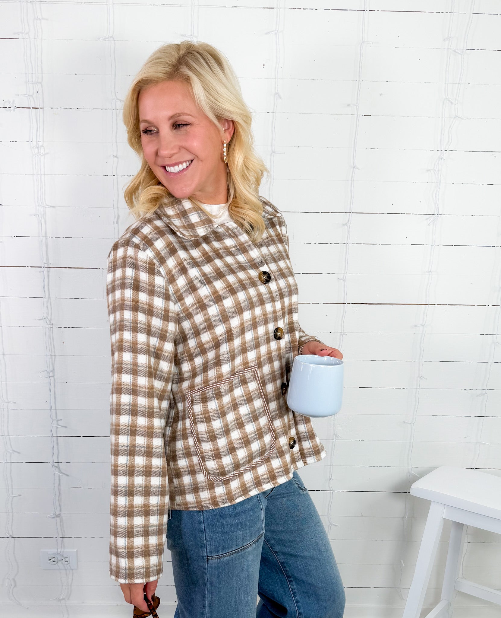 Lambert Taupe Check Jacket Jodifl 