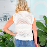 Lambert White Crochet Sweater