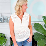 Lambert White Crochet Sweater