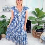 Lamu Blue Midi Dress Azure and Indigo