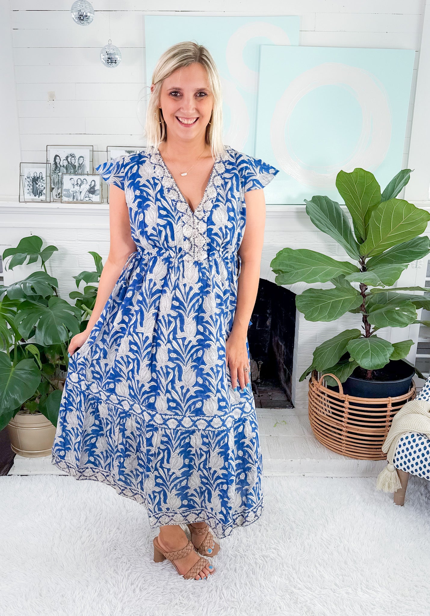Lamu Blue Midi Dress Azure and Indigo